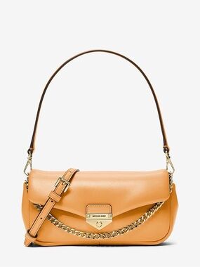 MICHAEL KORS Tan Leather Chain-Trim Shoulde bag